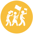 manifester group marcher- picto jaune